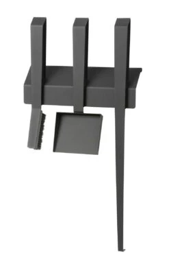 Kaminbesteck EDGE III, 3-teilig, Wandhängend, Stahl, Schwarz Beschichtet