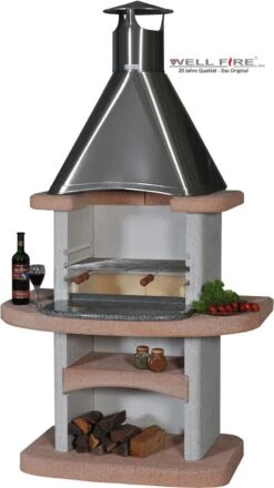 Grillkamin Wellfire ALEGRA Mit Edelstahlhaube -Cafiro Geschaft 1250 0