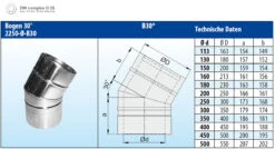 Schornstein Winkel 30° Doppelwandig - Eka Complex D 25