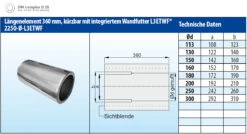 Schornsteinrohr Edelstahl 250 Mm Doppelwandig Kürzbar Wandfutter - Eka Complex D 25