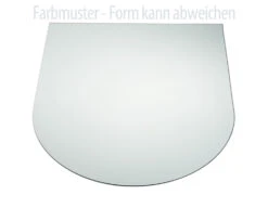 Kamin Bodenplatte, 6 Mm ESG-Klarglas, Rundbogen 1000 X 1200 Mm