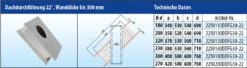 EKA Brandschutz Dachdurchführung 22°, Wandstärke Bis 300 Mm -Cafiro Geschaft 4579 2