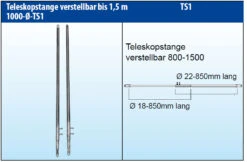 EKA Teleskopstangen V2A Edelstahl, 800-1500 Mm Verstellbar, Paar -Cafiro Geschaft 4727 1