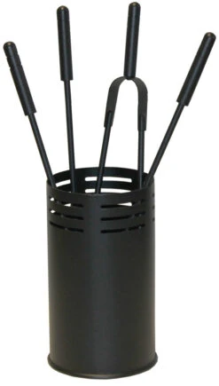 Kaminbesteck Stahl Lienbacher, 4-teilig Schwarz Beschichtet