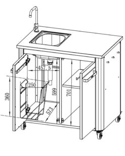 Cozze Outdoorküche 90 Cm Mit Spüle -Cafiro Geschaft 90529 20 02