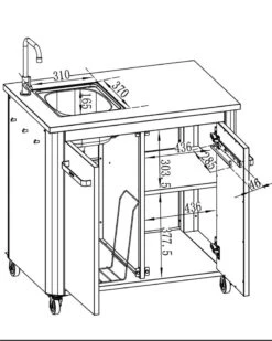 Cozze Outdoorküche 90 Cm Mit Spüle -Cafiro Geschaft 90529 20 03