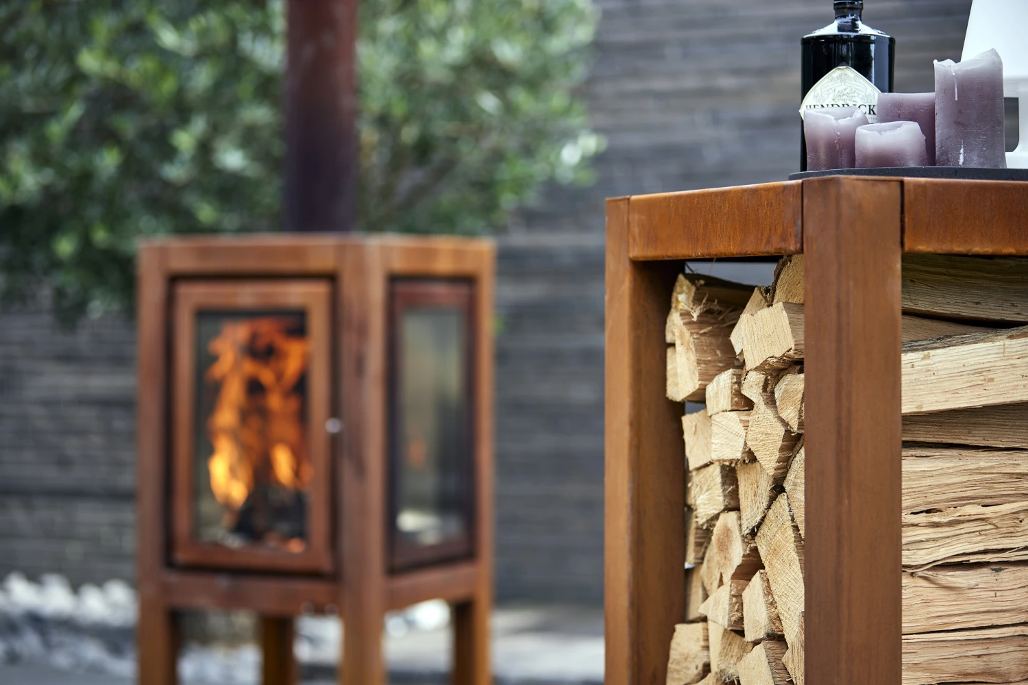 Holzlager Cortenstahl RB73 QUARUBOX Holzlager Cortenstahl RB73 QUARUBOX -Cafiro Geschaft