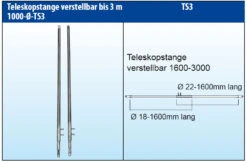 EKA Teleskopstangen V2A Edelstahl, 1600-3000 Mm Verstellbar, Paar