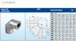 Schornstein Winkel 90° Doppelwandig - Eka Complex D 50