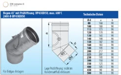 Schornstein Winkel 45° Einwandig Mit Prüföffnung - Eka Complex E