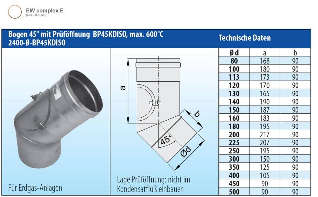 Schornstein Winkel 45° einwandig mit Prüföffnung - eka complex E Schornstein Winkel 45° Einwandig Mit Prüföffnung - Eka Complex E -Cafiro Geschaft bf51e329509e4634c28cb805d745ab16