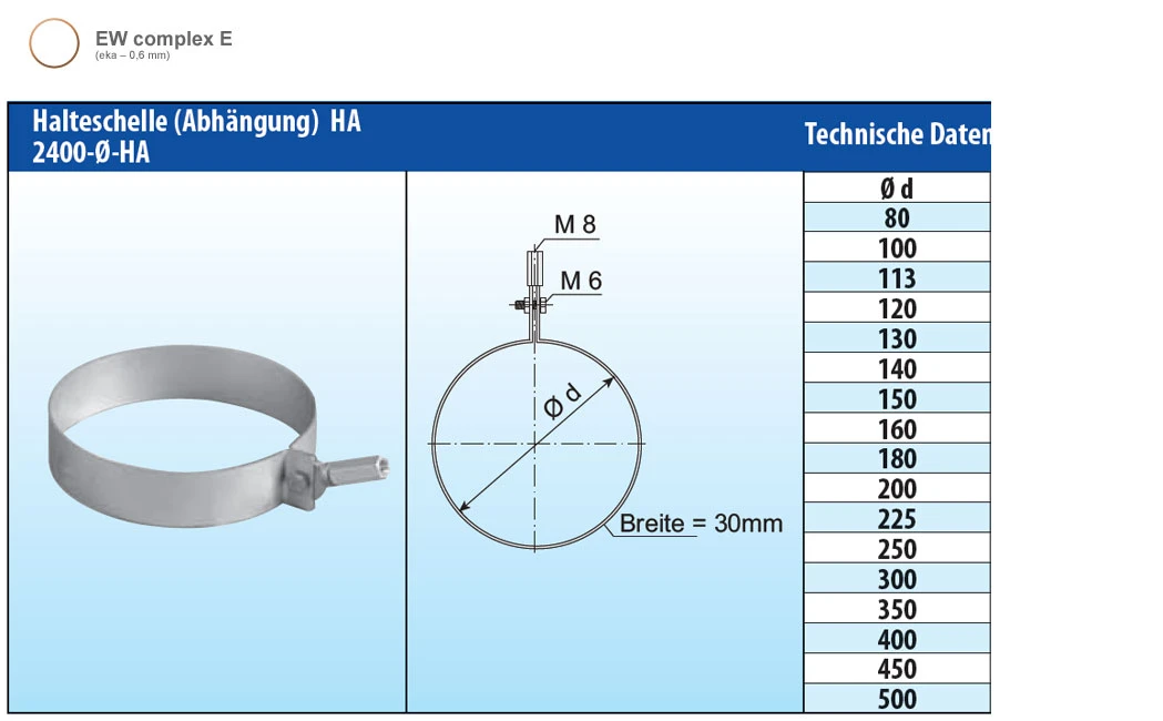 Halteschelle Edelstahl einwandig - eka complex E Halteschelle Edelstahl Einwandig - Eka Complex E -Cafiro Geschaft c725f68535979f0e6bd1e292346b7770