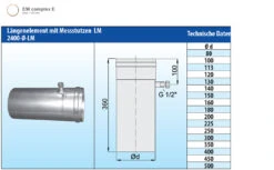 Schornsteinrohr Edelstahl 360 Mm Einwandig Mit Messstutzen - Eka Complex E
