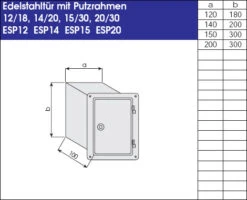 Kamintür Edelstahl V4A Mit Putzrahmen 100 Mm -Cafiro Geschaft e8ea0de96fac490145903d0dfbeaa077