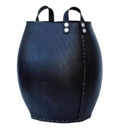 Holzkorb "REIFEN", Höhe 60 Cm, Schwarz