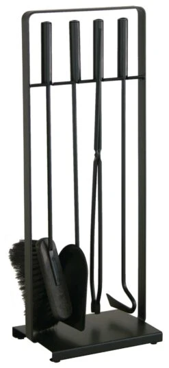 Kaminbesteck Heibi Aus Stahl, 4- Teilig, Schwarz