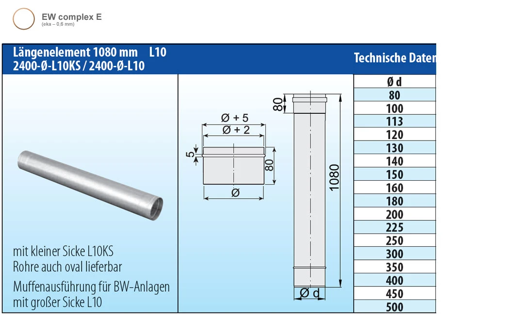 Schornsteinrohr Edelstahl 1080 mm einwandig - eka complex E Schornsteinrohr Edelstahl 1080 Mm Einwandig - Eka Complex E -Cafiro Geschaft f81e4dd7127ddd12467be9e1460fb9c6