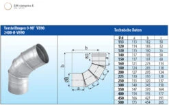 Schornstein Winkel 0-90° Einwandig Verstellbar - Eka Complex E