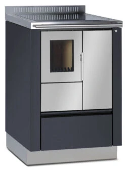 Holzherd Greithwald Tyrola TRA 60, 6 KW 3 Holzherd Greithwald Tyrola TRA 60, 6 KW -Cafiro Geschaft tra60 grau emalliert ms antikschwarz